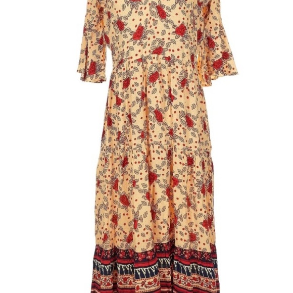 NWT Faithfull The Brand x Anthropologie Floral Print Midi Dress Size Small - Picture 2 of 3